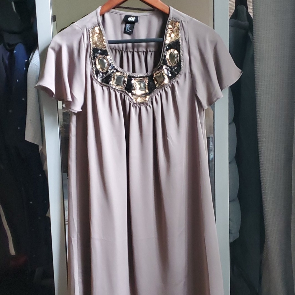 H&M Jeweled Neckline Dress
